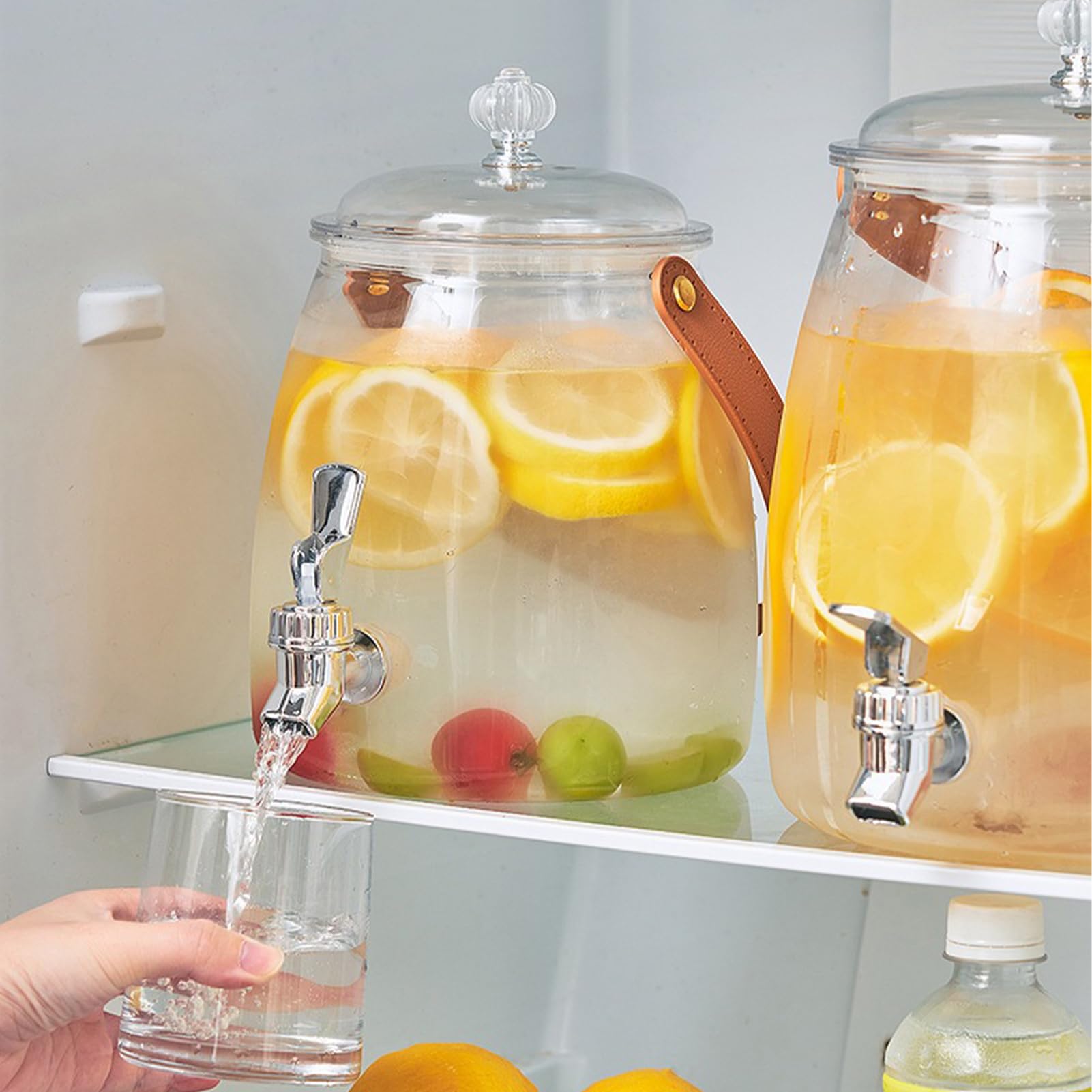 Distributeur de Boissons avec Robinet, 5 L Bonbonne de Jus de Fruits avec Robinet pour BBQ, Jarre Cocktail, Fêtes à la Piscine et Réunions de pendant les Vacances