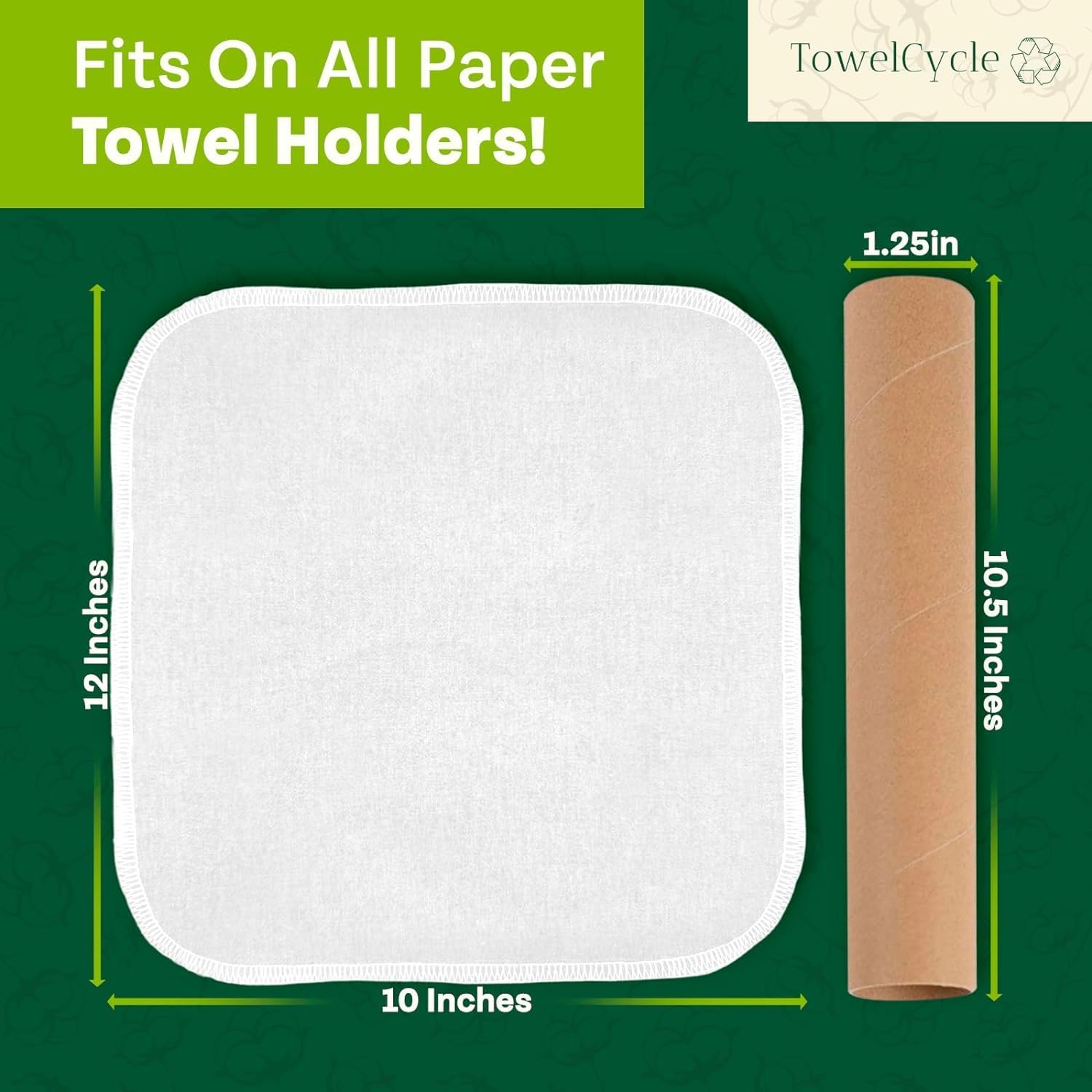 Reusable Paper Towels (24 Pack) - 100% Cotton Hand Towels for Kitchen - Zero Waste Cleaning Cloths - Washable Paper Towels - Reusable Napkins Paper Towel Alternative - Eco Friendly Gifts