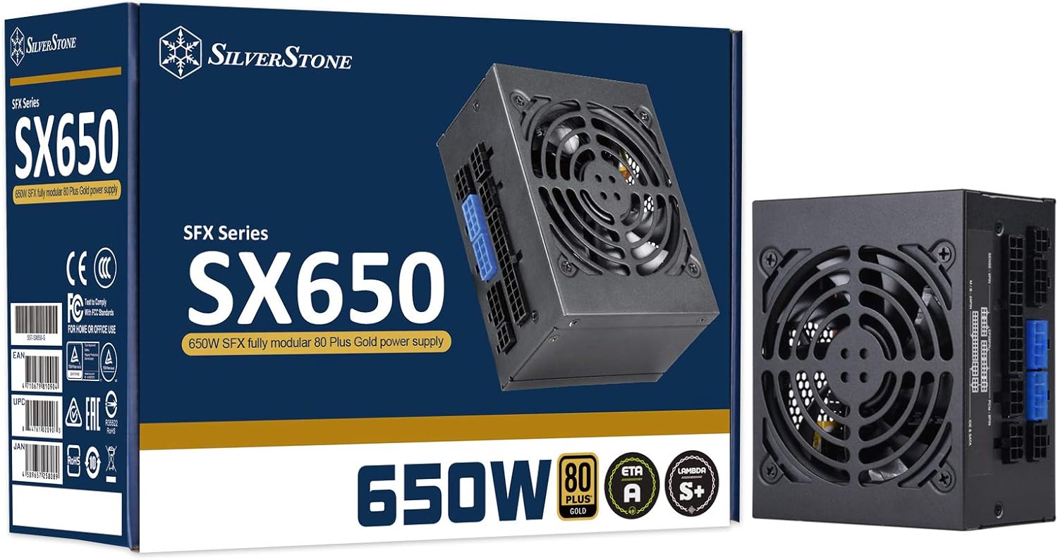 Top Rated SilverStone Technology SST-SX650-G 650W SFX Fully Modular 80 Plus Gold PSU with Improved 92mm Fan and Japanese Capacitors SX650-G