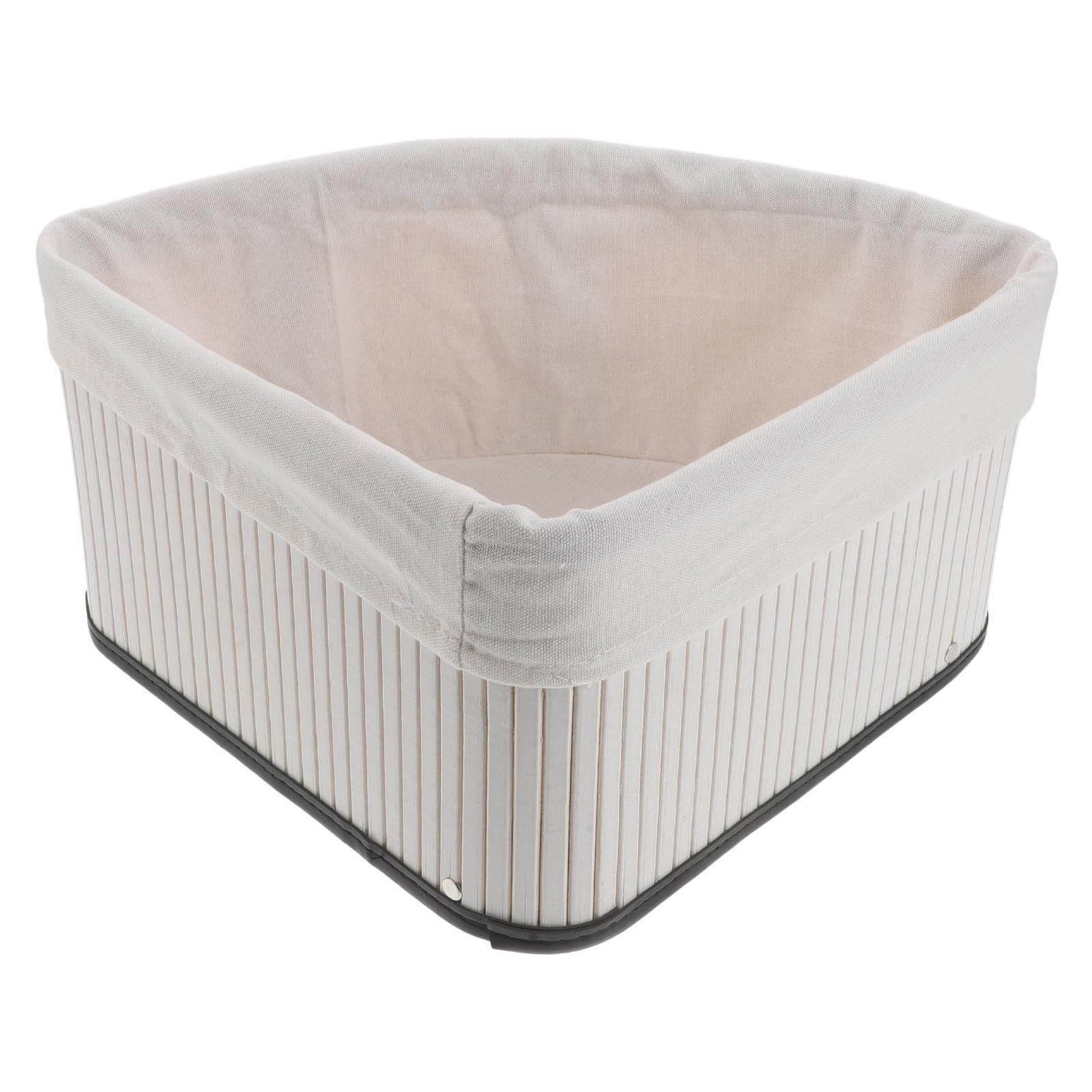 POPETPOP Cesta Organizador Flexible Tejida de Bambú Esquinera Triangular con Forro Lavable que Maximiza el Espacio para Armario y Sala de Estar en Rincones