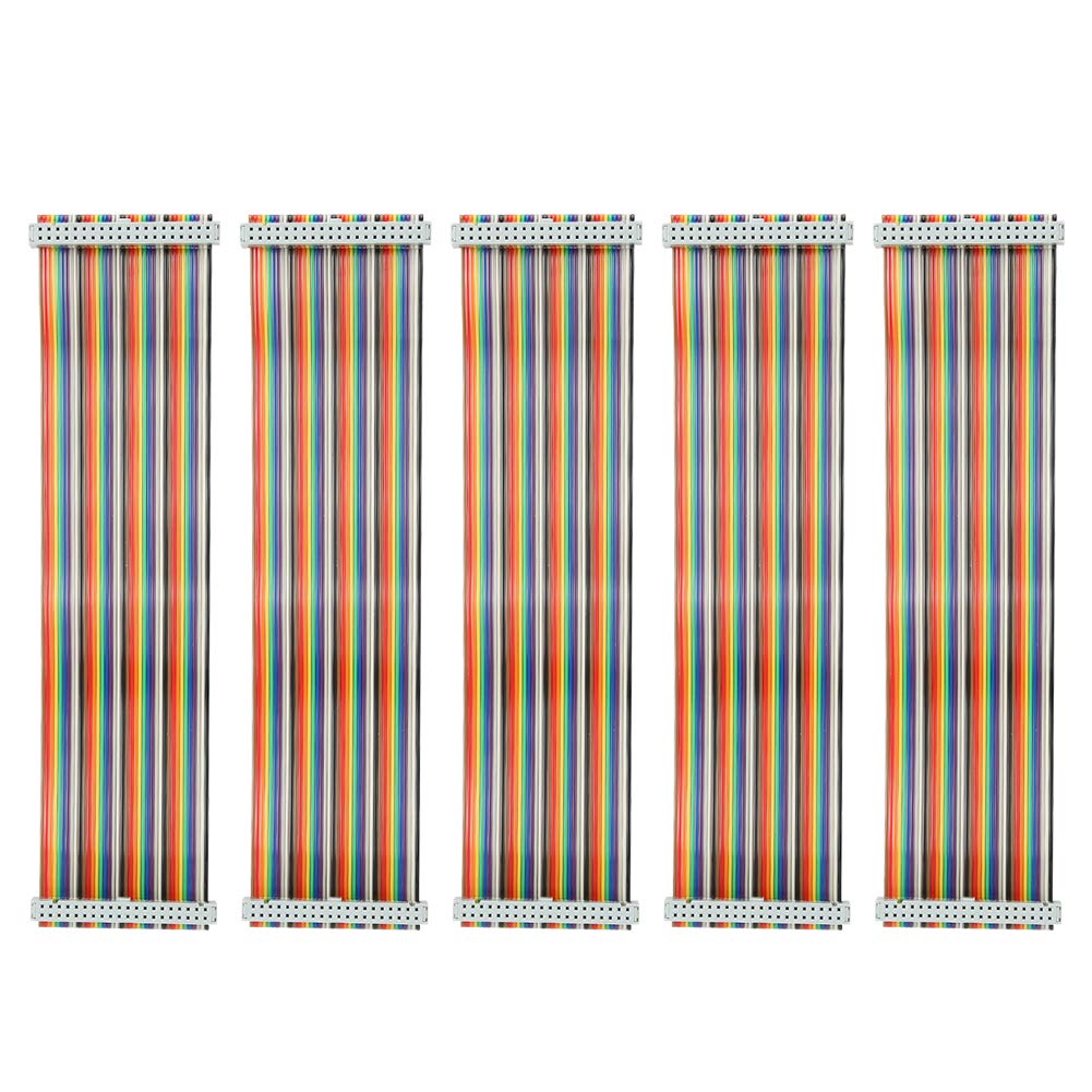 Cable GPIO de 5 piezas para hembra a hembra de 40 pines, línea de alambre, accesorios de computadora, 20 cm(De mujer a mujer)