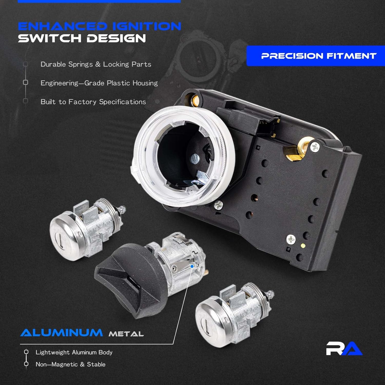 Ignition Switch Lock Cylinder & Housing & 2 Door Lock & 2 Key Fit for Dodge Ram 1500 2500 3500 1994-2002 Dakota Durango Viper 1997-2000 Replace # 5003845AA 56021346AB 5003893AA 4723484