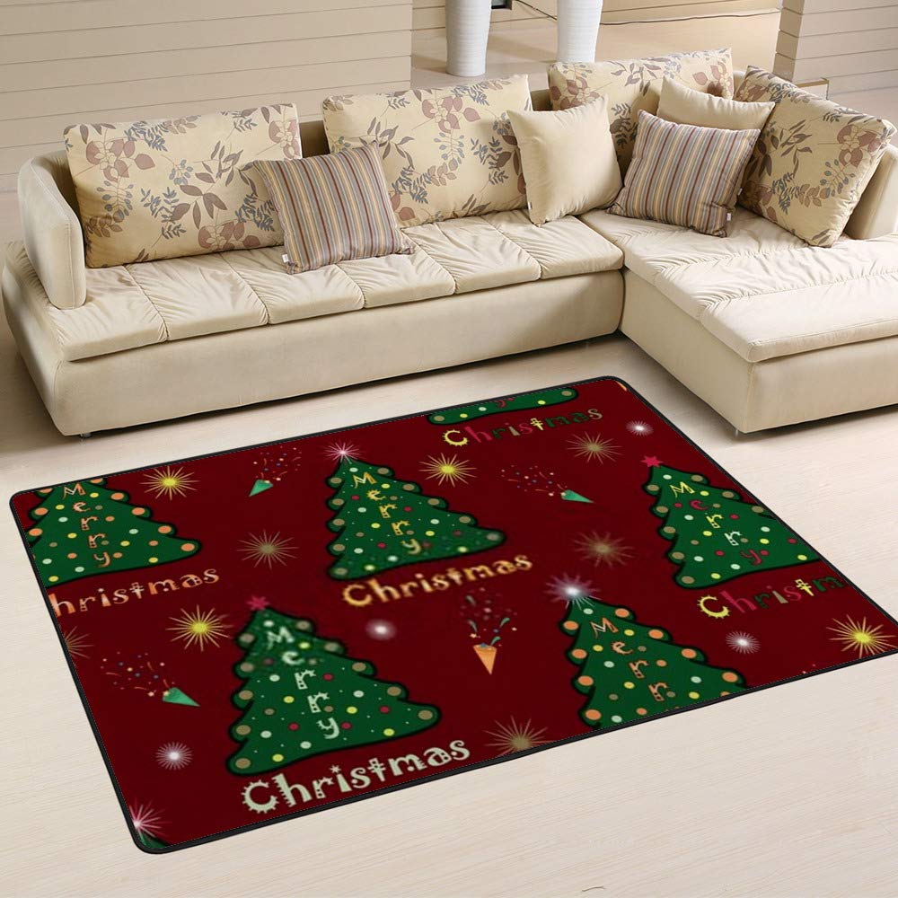 Tapis de Noël grand format esprit de fête motif sapin Ruchen pour souvenirs en famille