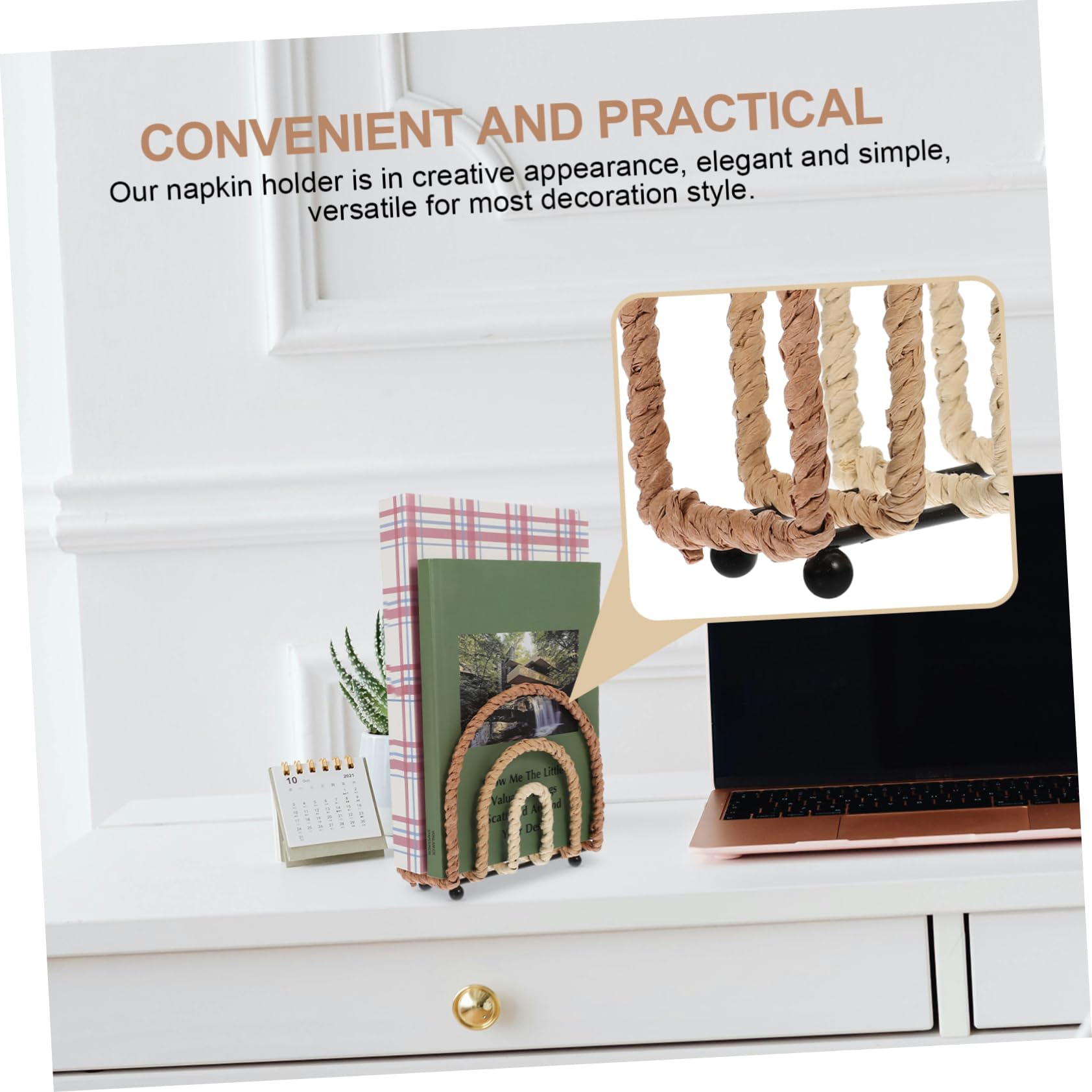Ciieeo 3 Soportes Para Toallas De Papel Hechos A Mano Decoración De Escritorio Servilletero Vertical Soporte Decorativo Para Servilletas Servilletero Independiente Soporte Para