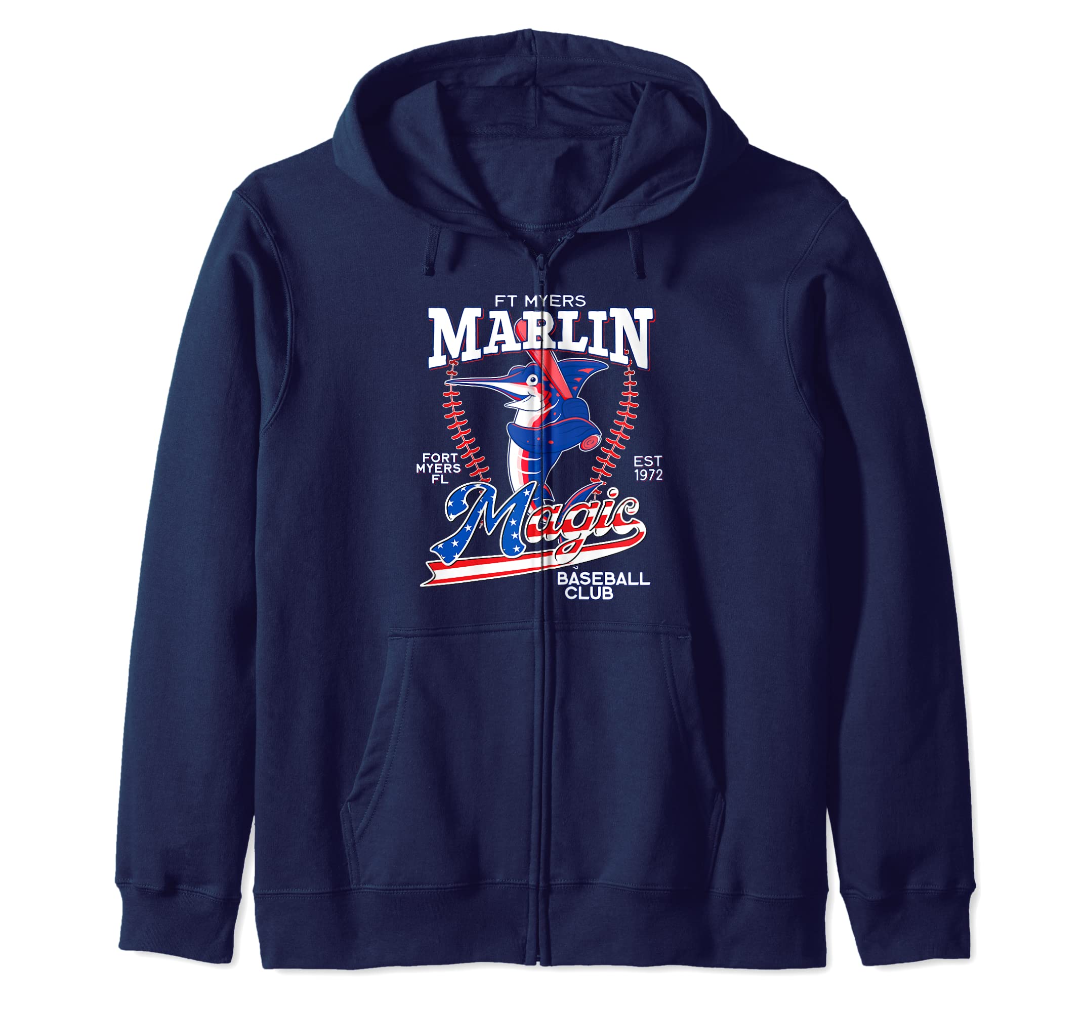 Fort Myers Marlin Magic Minor League Baseball Fishing USA Zip Hoodie