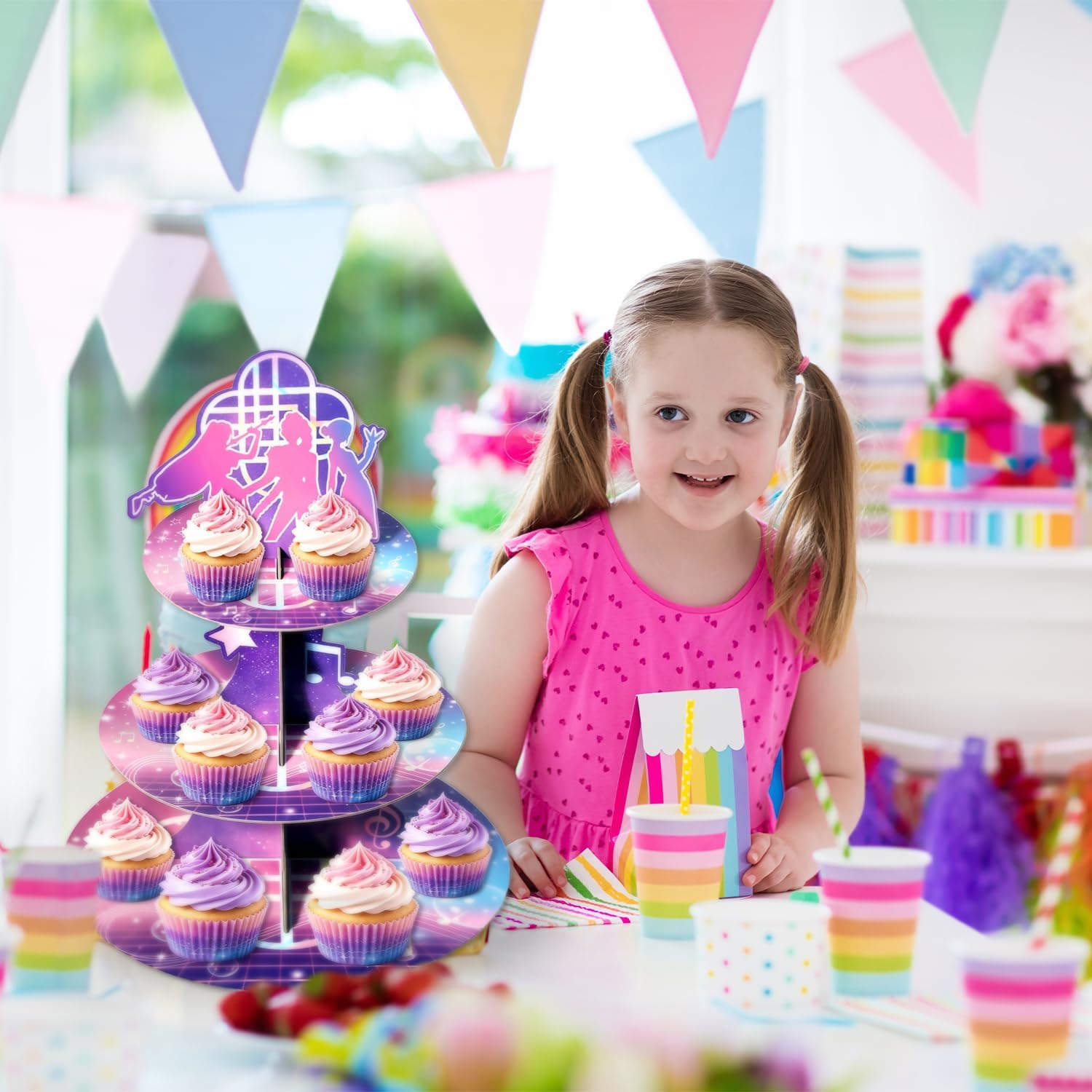 Kpop Cupcake Stand for Birthdays,Concerts Party Decorations