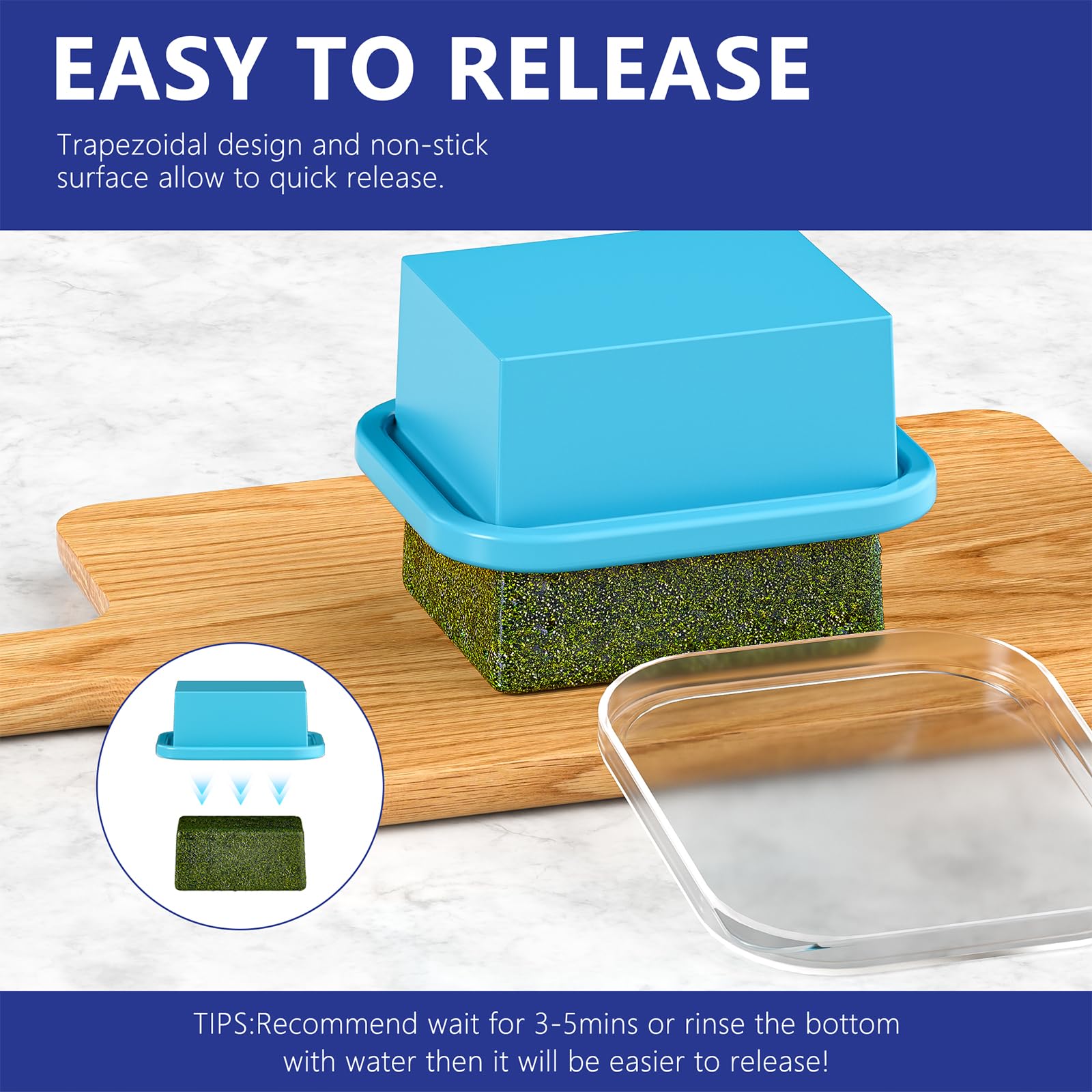2 Contenitori Per Zuppe In Silicone Extra Large – Stampo Congelatore 4 Scomparti E Coperchio, Blu, Per Preparazione Pasti E Cubetti Di Ghiaccio