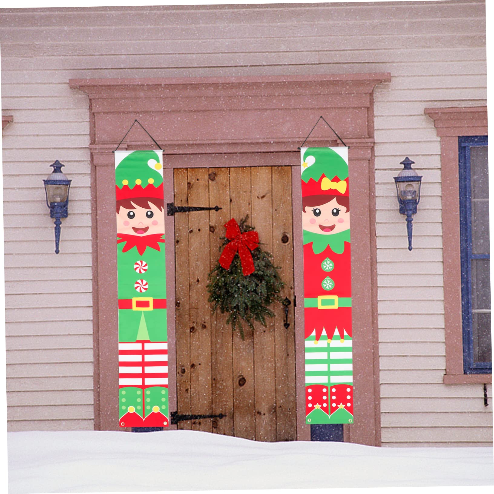 BESPORTBLE 4paia Decorazione Natalizia Per Portico Striscione Festivo Per Ingresso e Giardino Per Interni Ed Esterni Atmosfera Di Natale Accogliente