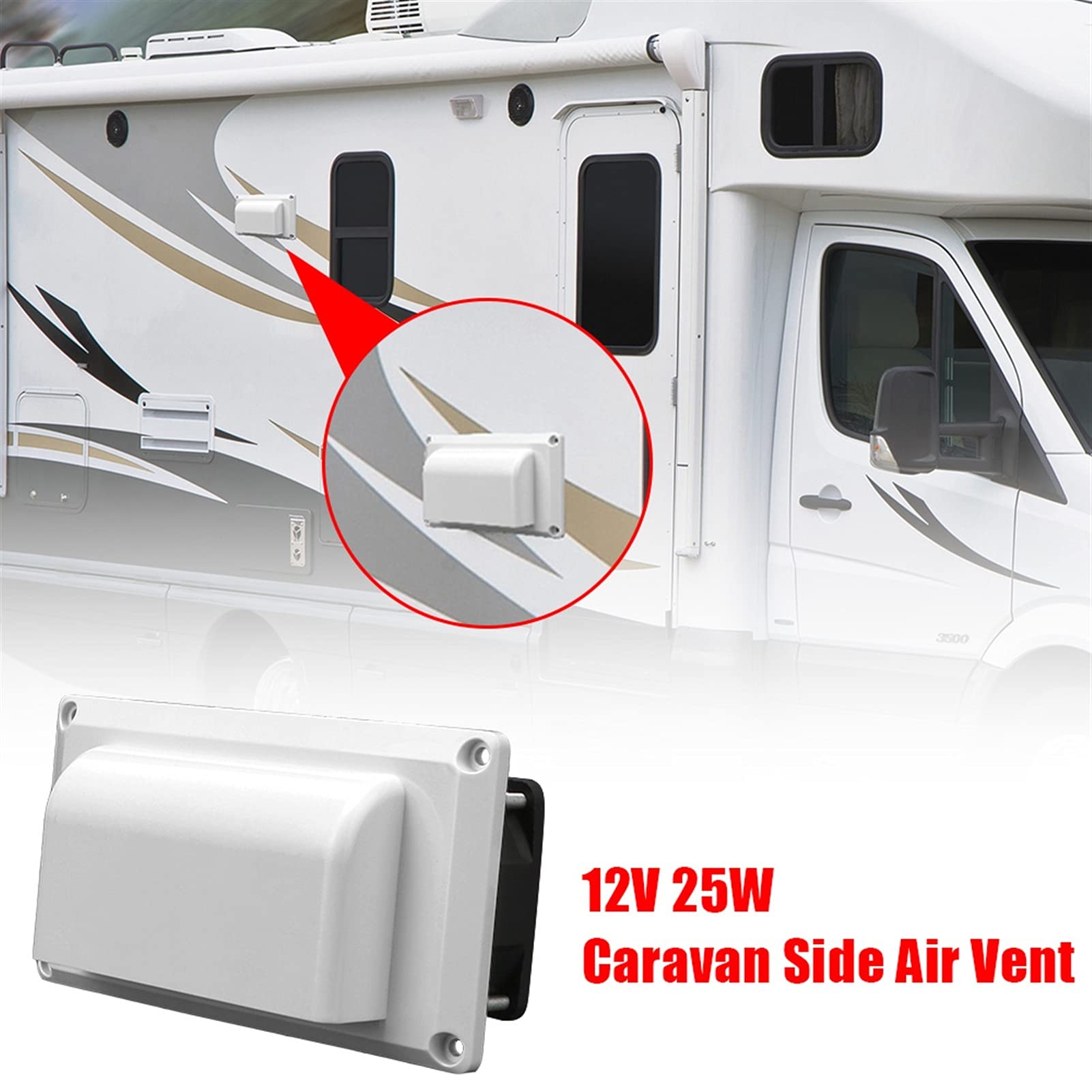 Ventilador Extractor Ventilación de ventilación de ventilación de ventilación de aire de caravana Ventilador de escape con red de protección de acero inoxidable for camper Trailer Motorhome Yacht Acce