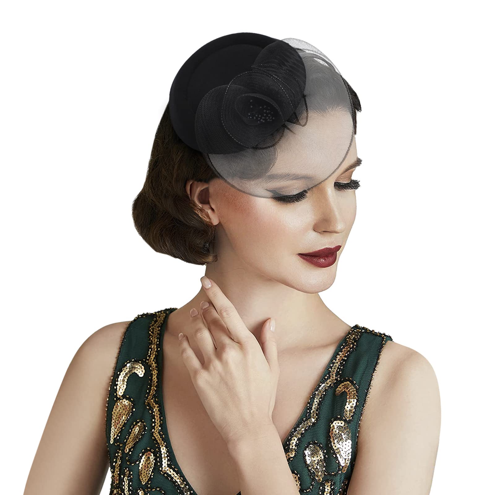 Cappelli Fascinators Cappelli Anni '20 E '50 Cappelli A Scatola Di Pillole Cappelli Da Cocktail Tea Party Copricapi W~p113238937