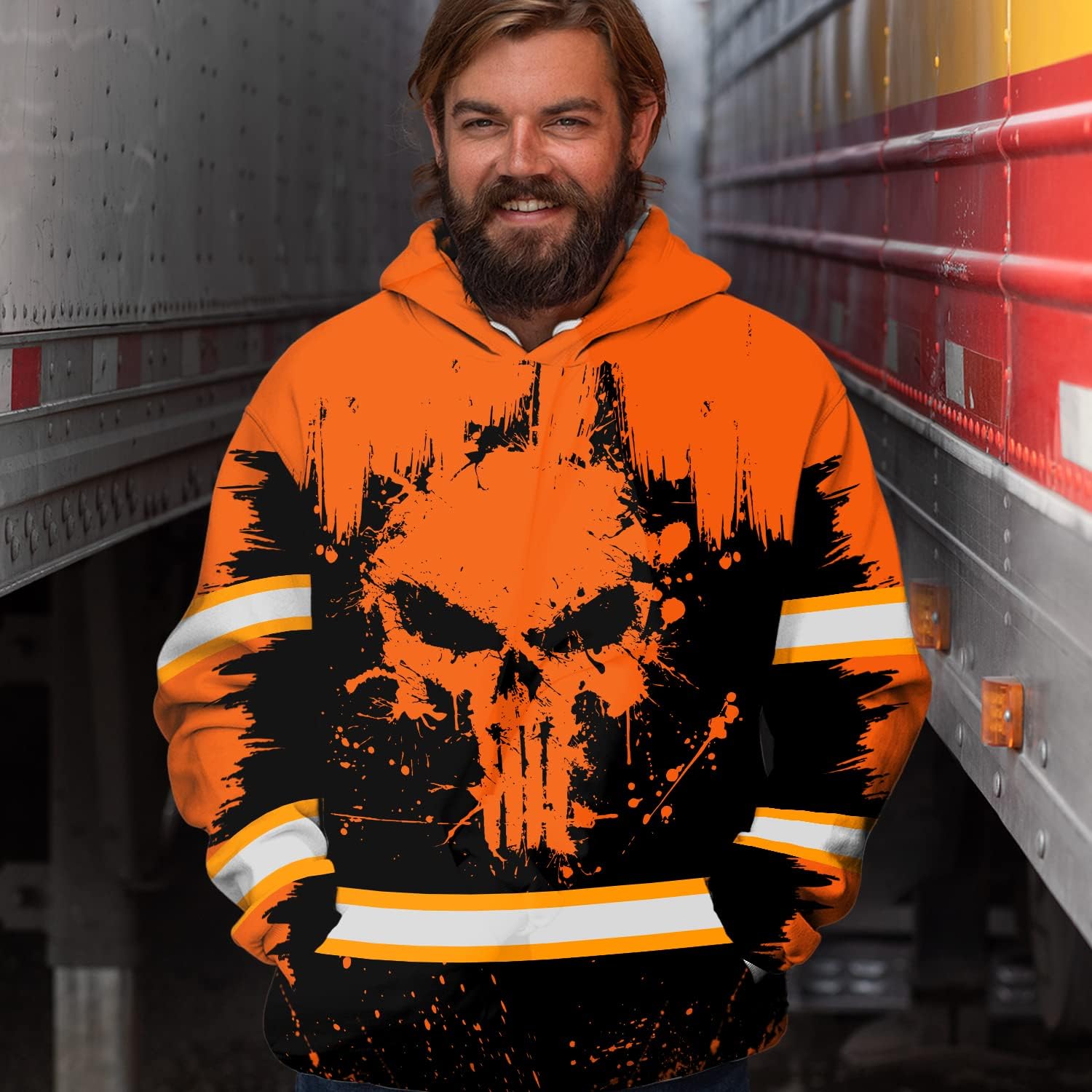 Maddly High Visibility US Flag Collection Safety Workwear Custom Name for Workers, Runners, Truckers, Patriotic