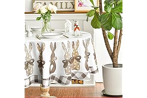 Horaldaily Round Washable Tablecloth for Easter Decorations, 70 Inch