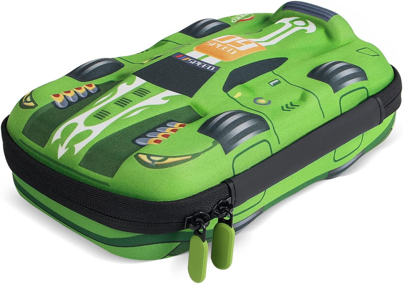 Rockpapa Sports Racing Car Large Pencil Cases, Big Pencil Case for Boys & Girls, Small Storage Box for School Students Boys Teens Kids Toddlers (Green)