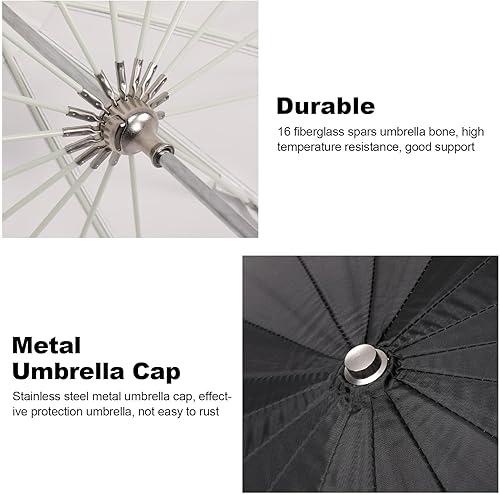 Miniatura 15 de Godox UB-105W - Paraguas parabólico profundo reflectante de 41.3 pulgadas (41.3 in), color blanco, para estudio, luz suave, con cubierta difusora