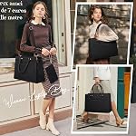Laptop Bag for Women 15.6 Inch Work Tote bag Womens Laptop Tote Waterproof Leather Computer Briefcase Business Office Bag Large Handbag for Travel College Teacher, Black