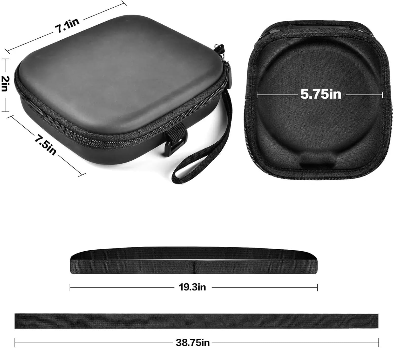Borsa porta CD in tessuto, Custodia for lettore CD portatile con cintura, for il trasporto da viaggio di lusso