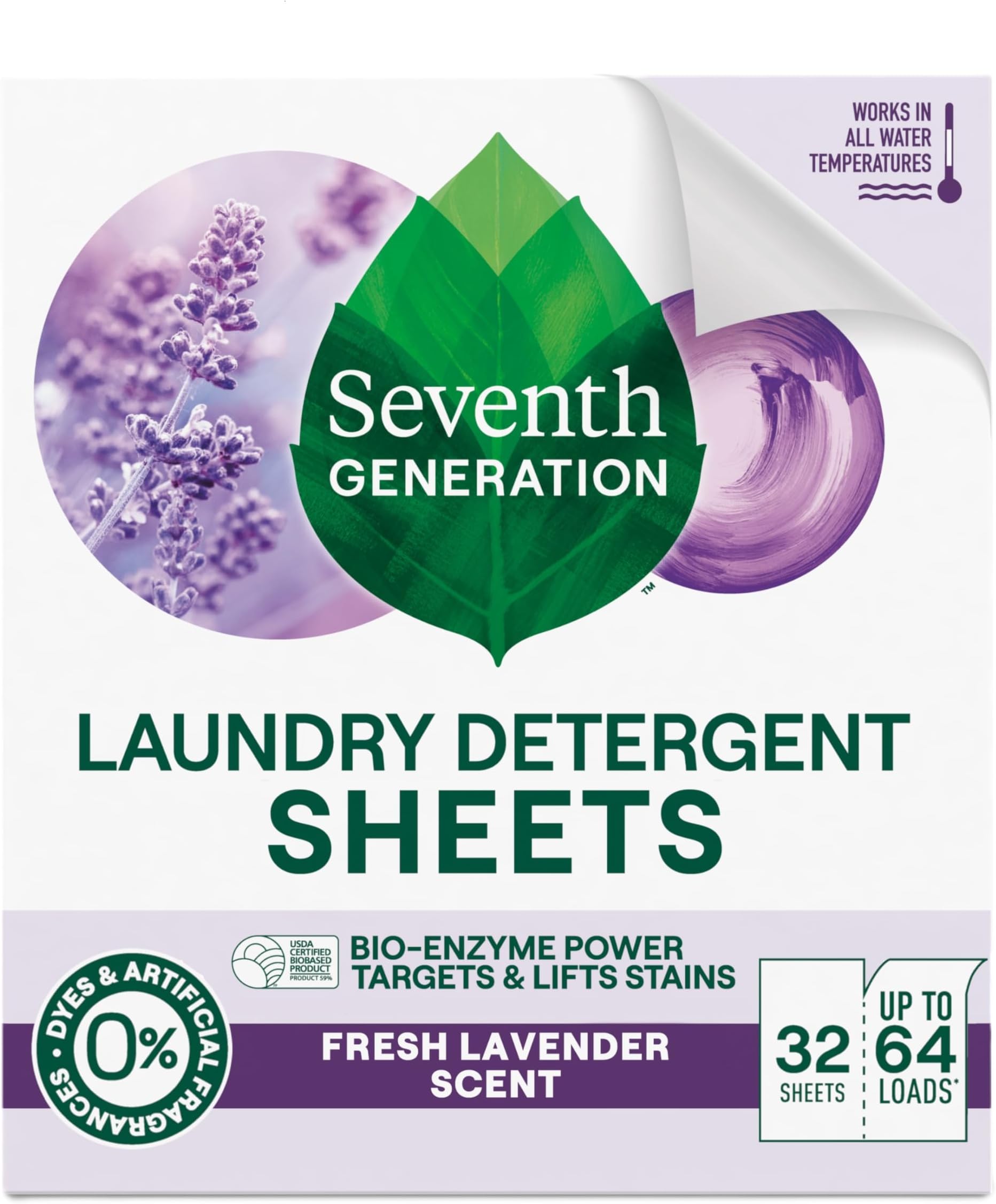 Lavender Laundry Sheets, 32 CT