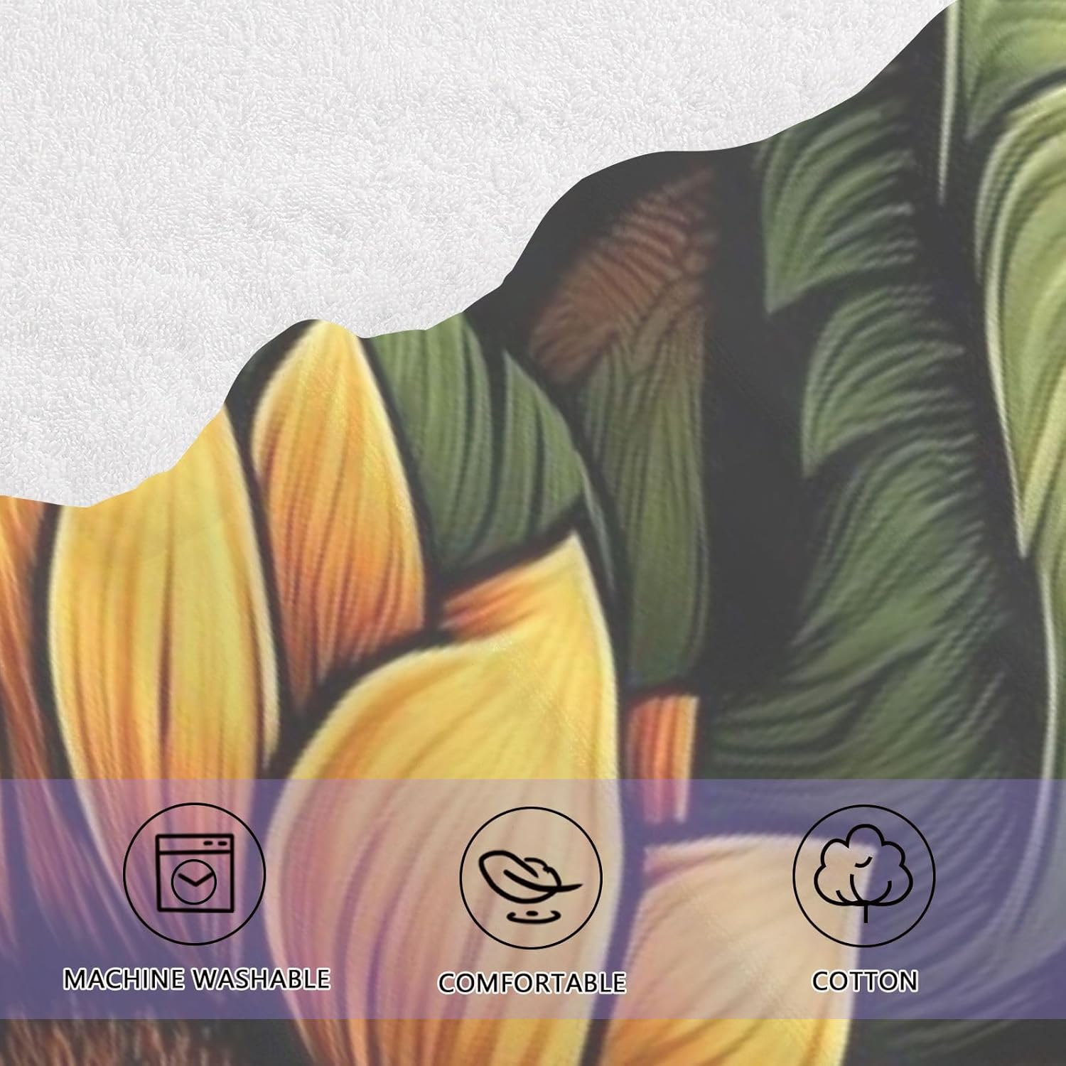 Hand Towels Premium Soft and Highly Absorbent Tigers and Sunflowers 2 Pcs Towels for Bathroom Set 100% Cotton Decorative Face Towels