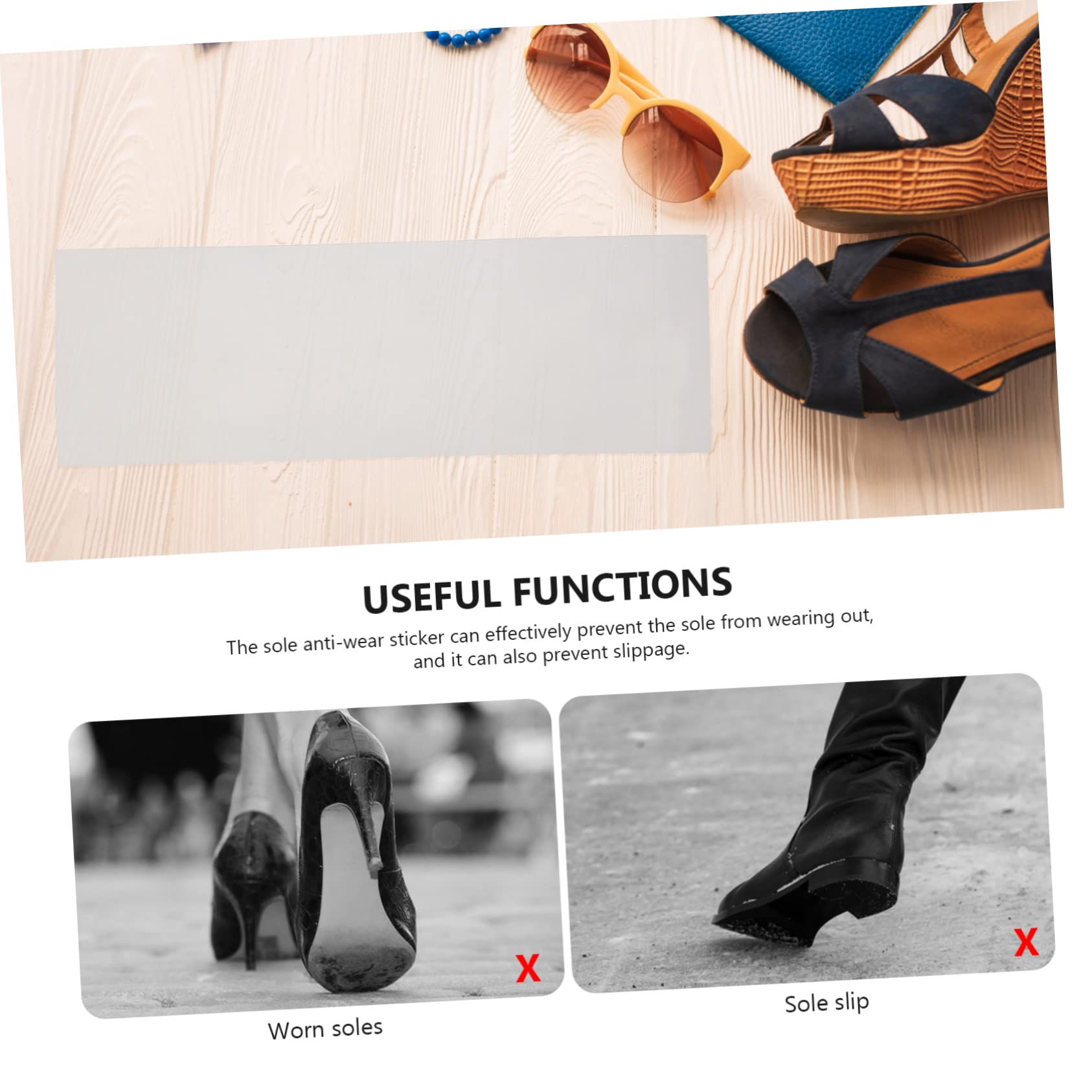 4rollen Anti-rutsch Schuhsohlen Aufkleber Für High Heels Transparentes Selbstklebend Langlebig Individuell Zuschneidbar Für Schutz Und Komfort