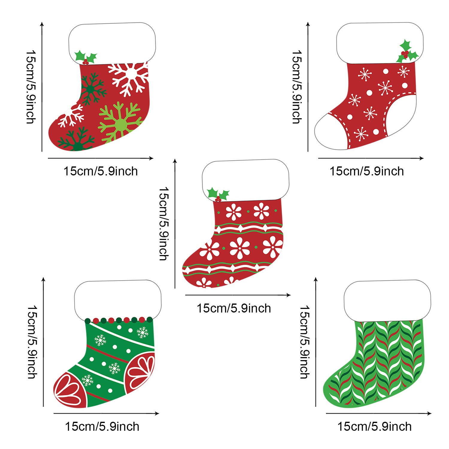 Amazon.com: 40 Pieces Mini Colorful Christmas Stocking Cut-Outs Assorted Xmas  Stocking Cut-Outs with Glue Point Dots for Winter Bulletin Board Classroom  School Christmas Candy Party Decorations, 5.9 x 5.9 Inch : Office