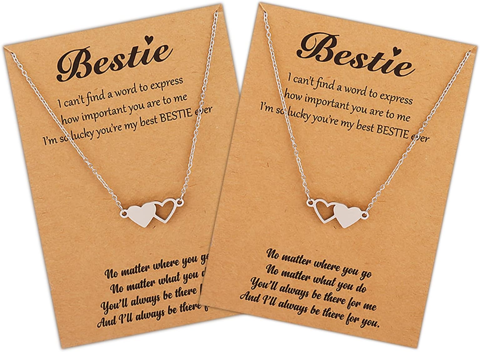 Gifts for Best Friend Necklace Friendship Necklace for 2/3/4/5 Matching Heart BFF Necklaces Christmas Friendship Gifts for BFF Sisters Bestie Stocking Stuffers