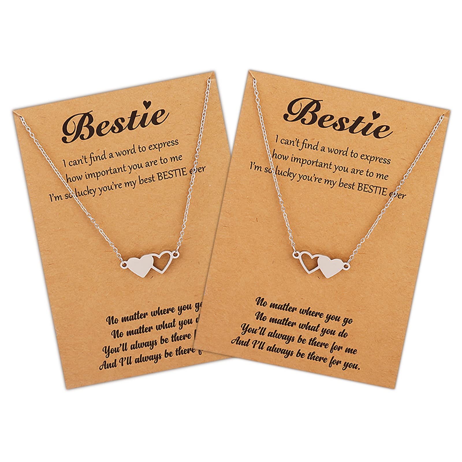 FrodeteBest Friend Necklace Friendship Necklace for 2/3/4/5 Matching Heart BFF Necklaces Friendship Gifts for BFF Sisters Bestie