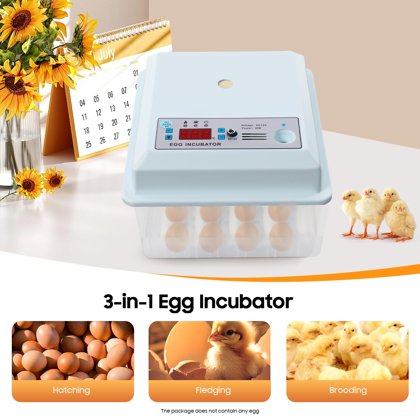 Incubateur automatique pour 16 œufs de poule et d'oiseaux, 3 en 1