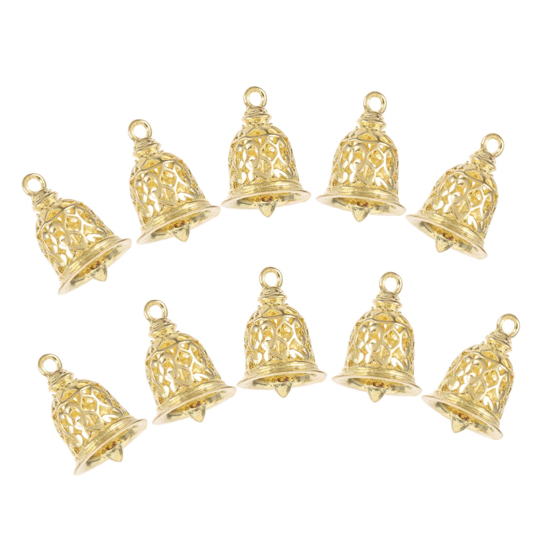 Anneome 50pezzi Campane Decorative Ottone Pendenti per Borse e Accessori Fai da Te Campane Vuote Ottone Dorato Decorazioni per Natale e Artigianato