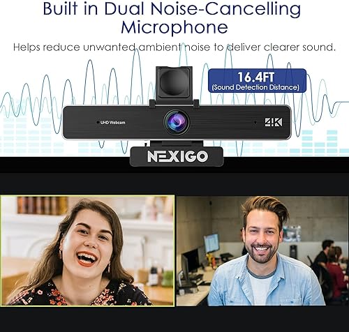 Miniatura 9 de NexiGo Zoom Certified N950P Pro 4K Cámara web con zoom con control remoto y software, sensor Sony Starvis, zoom digital 5X, cámara web con