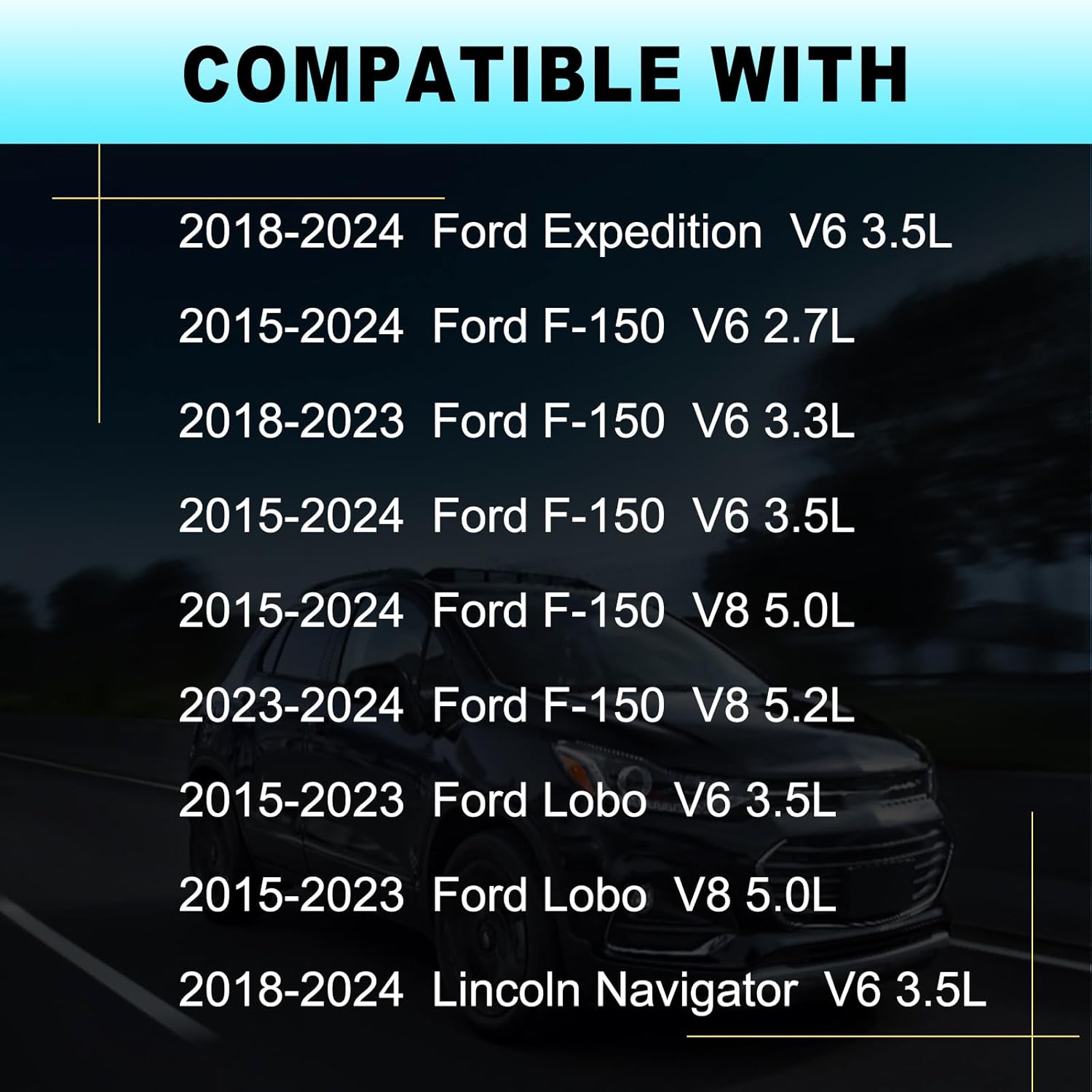 FL3Z-8A080-A Front Engine Coolant Reservoir Tank with Cap Compatible with 2018-2024 Ford Expedition, 2015-2024 Ford F-150, 2015-2023 Ford Lobo | 2018-2024 Lincoln Navigator, Replaces# 603-318