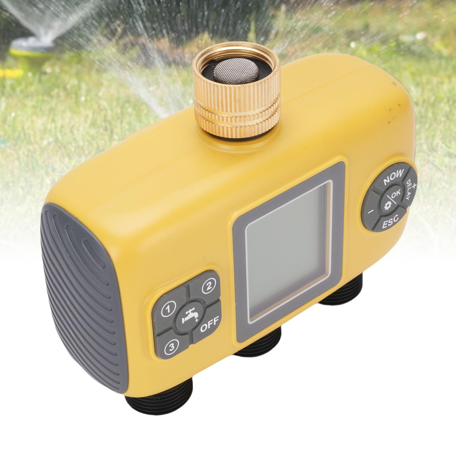 Generic Timer Automatycznego Nawadniania Odporny na Deszcz System Automatycznego Nawadniania Cyfrowy Sterownik Timer Zraszacza z 3 Wylotami do Ogrodów Podlewanie Roślin Rozpylanie Czyszczenie