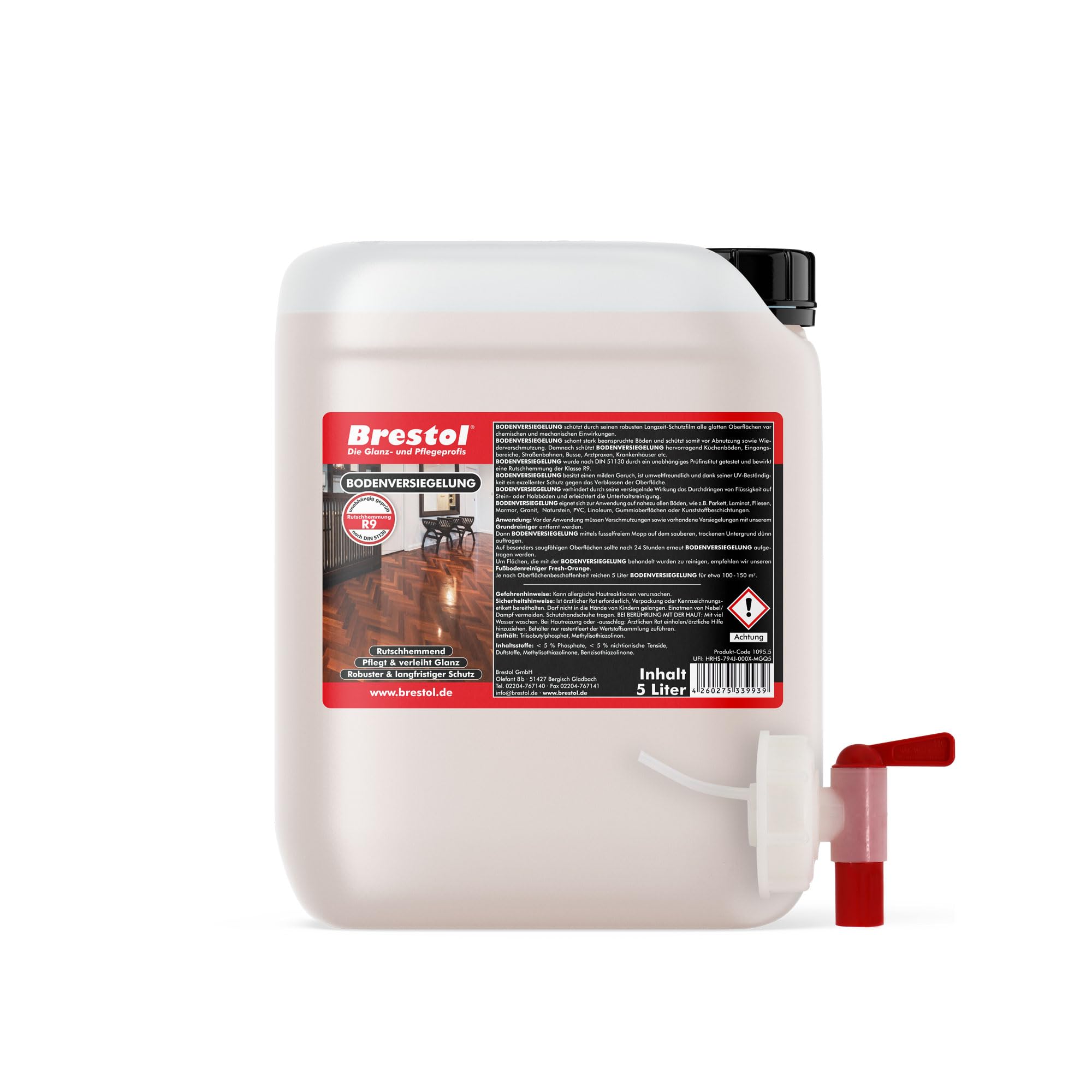 Scellant de sol 5 l - Pour carrelage, stratifié, parquet, granit, marbre, linoléum, PVC