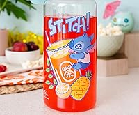 Vista 6 de Disney Lilo & Stitch Bubble Tea Botella de agua de plástico con tapa deportiva resistente a fugas Capacidad para 34 onzas