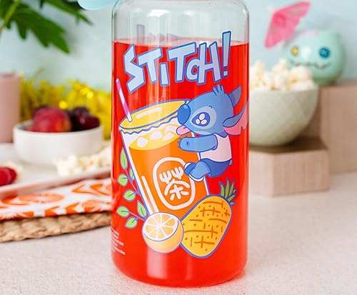 Miniatura 7 de Disney Lilo & Stitch Bubble Tea Botella de agua de plástico con tapa deportiva resistente a fugas | Capacidad para 34 onzas