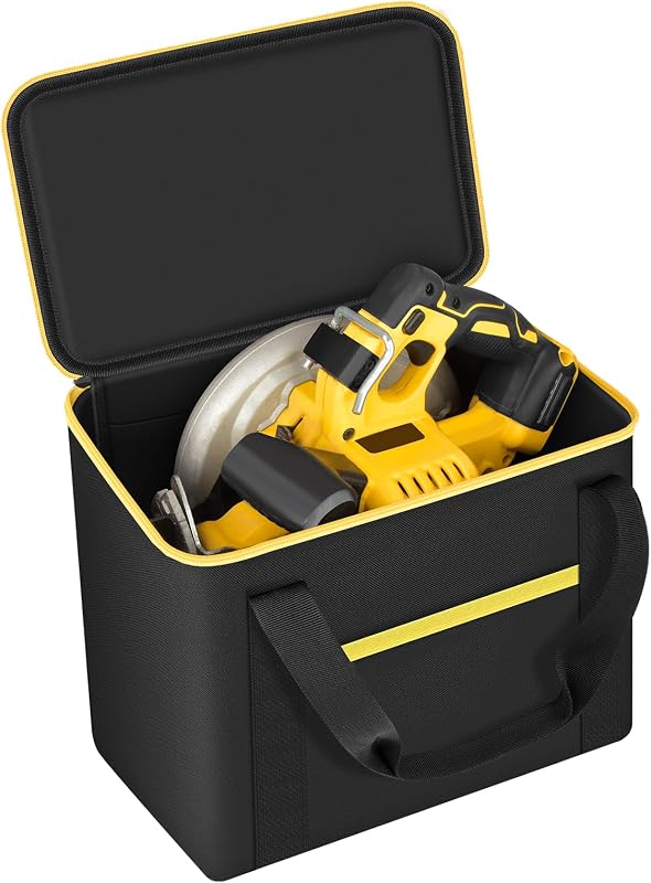 Circular Saw Tool Bag for DEWALT DCS573/DCS570B | Hard Case Tool Bag, Fits 7-1/4-inch Saw, Battery and Charger, Zip Closure and Carry Handles, Bag Only
