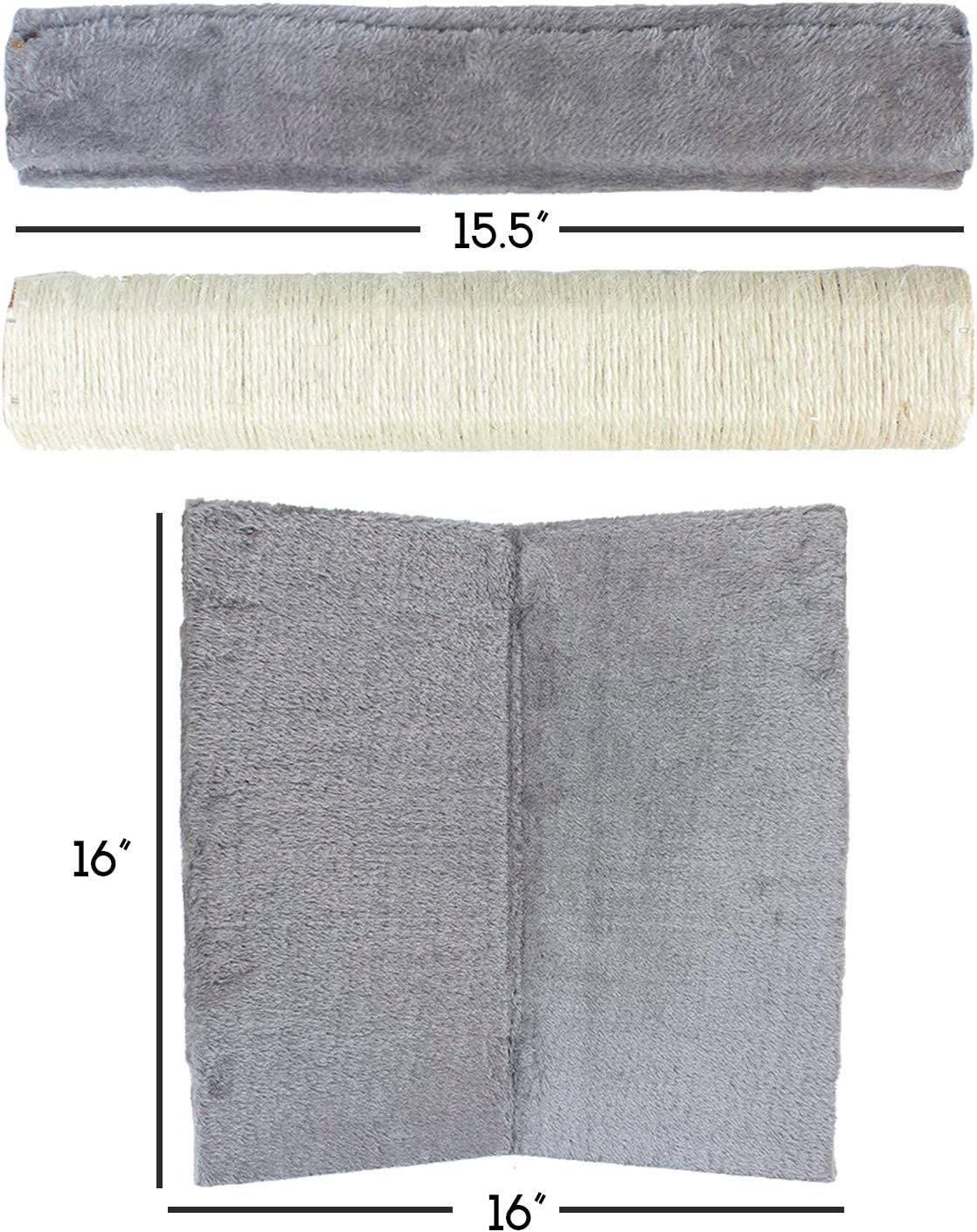 Downtown Pet Supply - Cat Scratching Post Tower - Soft, Plush, Sisal Rope Cat Post - Premium Cat Tower for Large Cats with Cat Toy Attached - 34 in Height : Pet Supplies