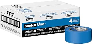 ScotchBlue Original Multi-Surface Painter's Tape, 1.88 Inches x 60 Yards, 4 Rolls, Blue, Paint Tape Protects Surfaces and Removes Easily, Multi-Surface Painting Tape for Indoor and Outdoor Use