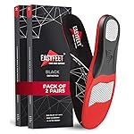 Premium Anti-Fatigue Shoe High Arch Support Insoles Men Women - Plantar Fasciitis Inserts - Orthotic Inserts Shoe Soles Standing All Day - Flat Feet Foot - Work Boot Insoles - 2 Pairs Black S