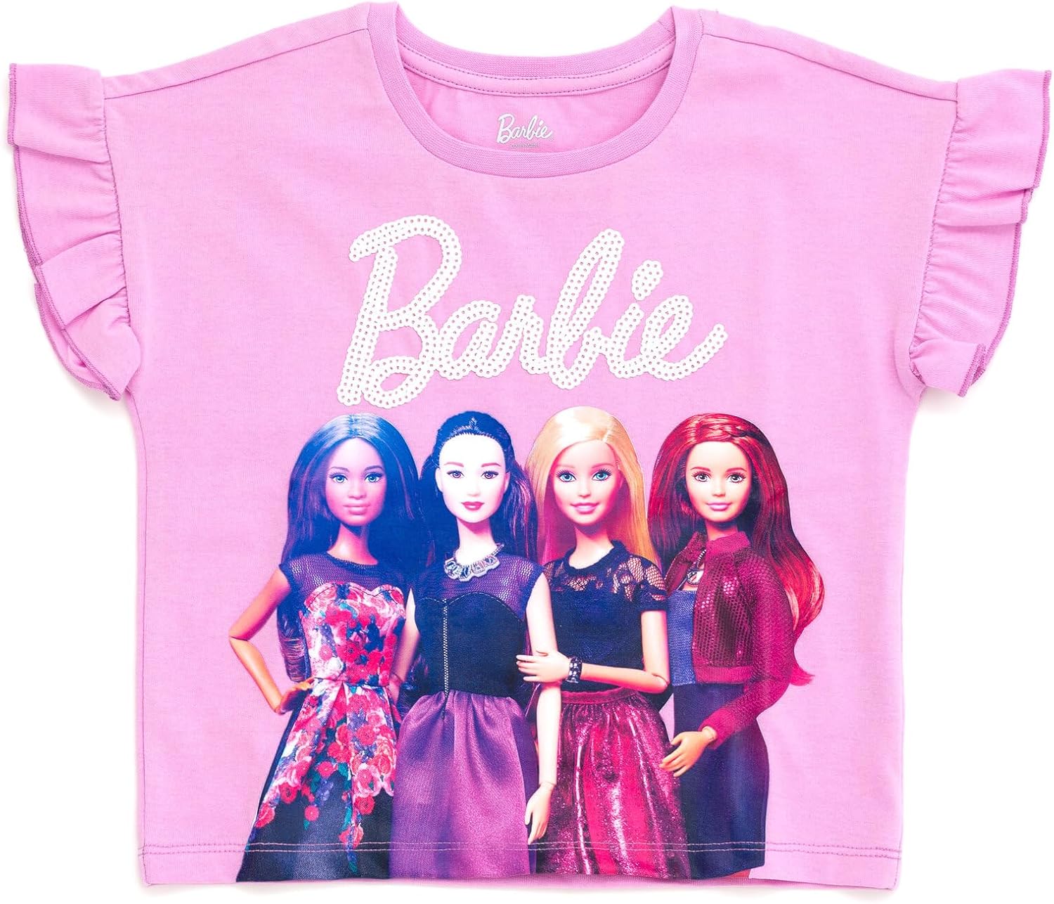 Barbie Girls T-Shirt and Metallic Skirt Toddler to Big Kid Sizes (2T - 14-16) - Image 3