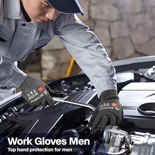 Miniatura 4 de Schwer ProGuard PR3326 - Guantes de trabajo resistentes a cortes de más alto nivel para protección extrema, guantes de corte ANSI A9 con pulgar
