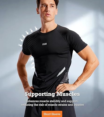 Miniatura 2 de BOOMCOOL Conjuntos de entrenamiento de 5 piezas que incluyen camisa de compresión, pantalones y chaqueta con capucha para hombres, deportes al aire