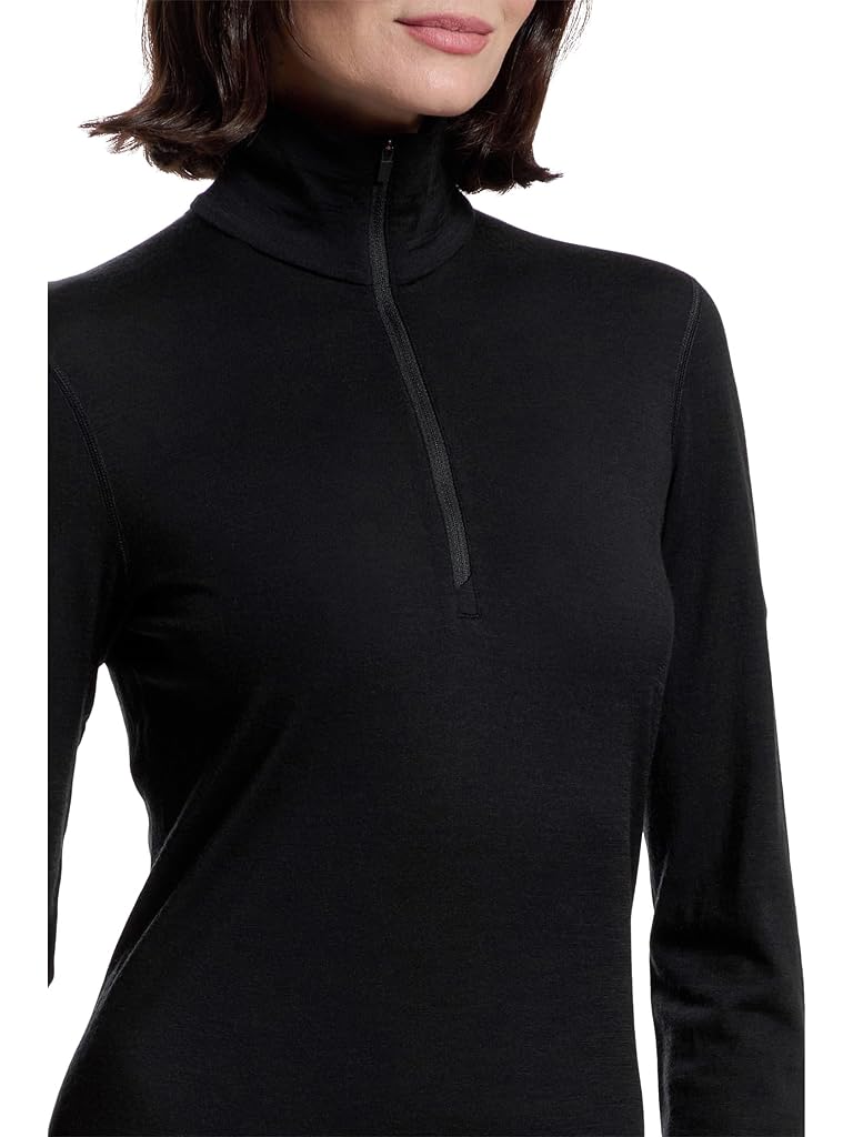 Black Icebreaker Merino 200 Oasis Long Sleeve Half Zip