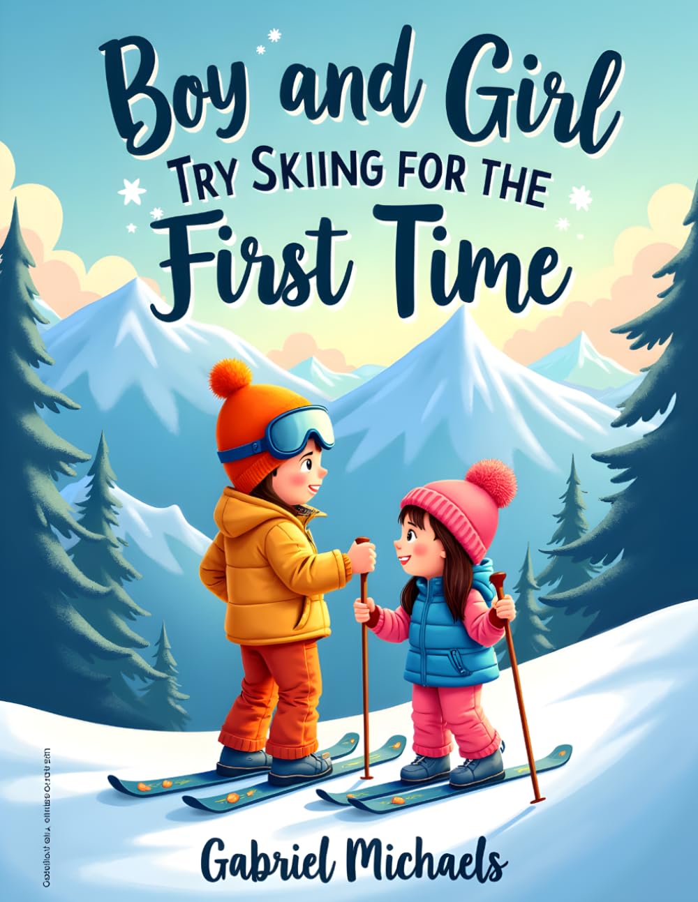 Boy And Girl Trying to Skii for the first time
