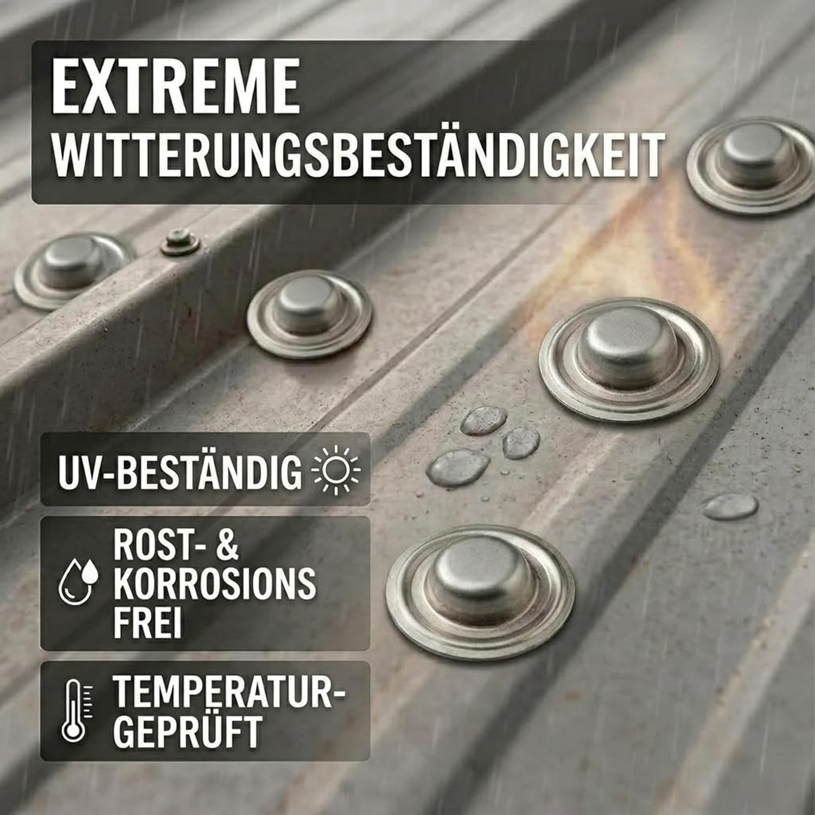 Metall-Dachschraubenkappen mit Aufbewahrungsbox (100 Stück)