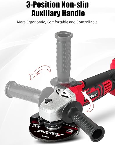 Miniatura 8 de AVID POWER Amoladora angular inalámbrica de 20 V con motor de 4 polos con batería de 4.0 A y cargador rápido, muelas abrasivas de 4-12 pulgadas,