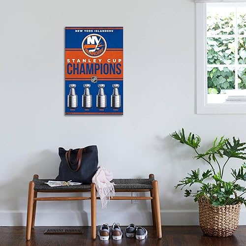 Miniatura 3 de Trends International NHL New York Islanders - Póster de pared de Champions 23, 22.37 x 34.00 pulgadas, lienzo estirado