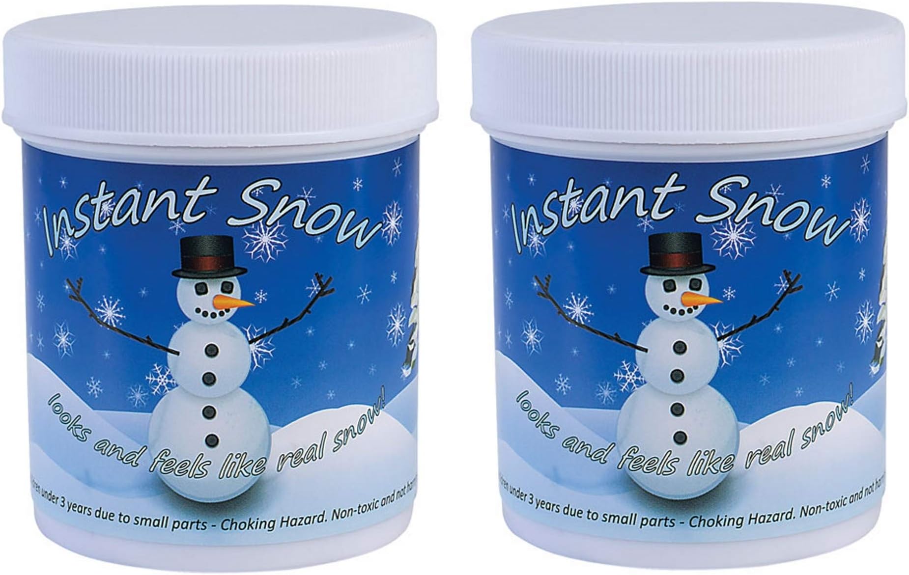 (Pack of 2) 100g Tubs of Instant Artificial Pretend Fake Snow Decoration - Makes 16 Litres
