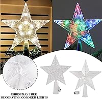 Vista 6 de Lighted Star Tree Topper, Christmas Tree Top Star, Christmas Star Ornament Star Treetop Decoration Christmas LED Light Tree Toppers for Holiday Home