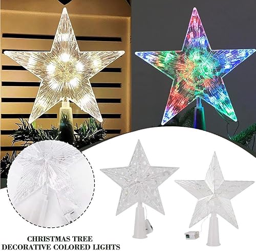 Miniatura 6 de Lighted Star Tree Topper, Christmas Tree Top Star, Christmas Star Ornament Star Treetop Decoration Christmas LED Light Tree Toppers for Holiday Home