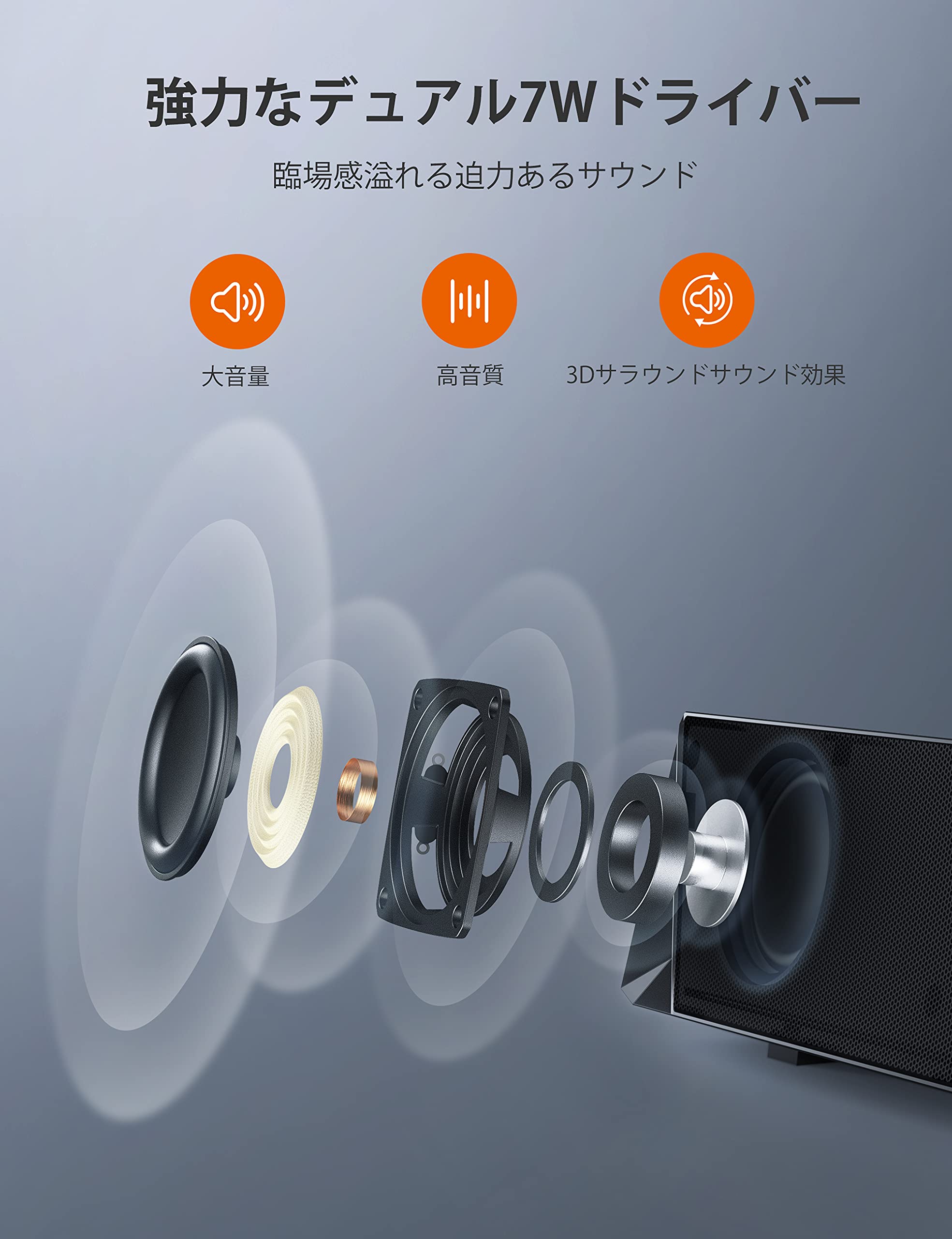 Amazon.co.jp: PC スピーカー サウンドバー スピーカー 大音量 テレビ